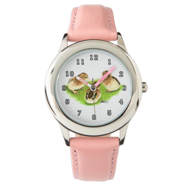 Aseel Black Red Chicks Watch (Front)