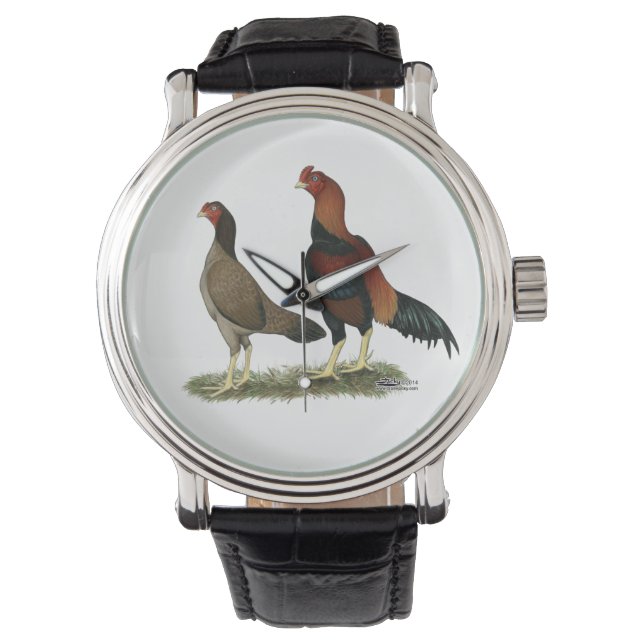 Aseel Wheaten Chickens Watch (Front)