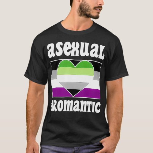 Aseual Aromantic Pride Flag Cute Funny Ace Aesthet T_Shirt