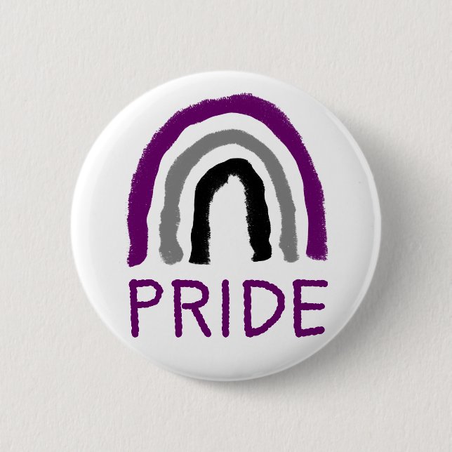 Asexual Ace Pride Painted Crayon Rainbow Button (Front)