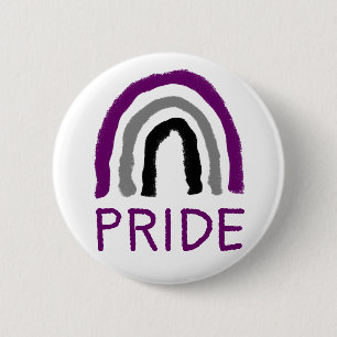 Asexual Ace Pride Painted Crayon Rainbow Button