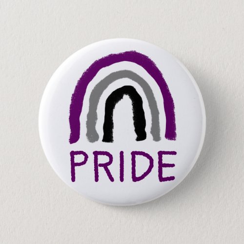 Asexual Ace Pride Painted Crayon Rainbow Button