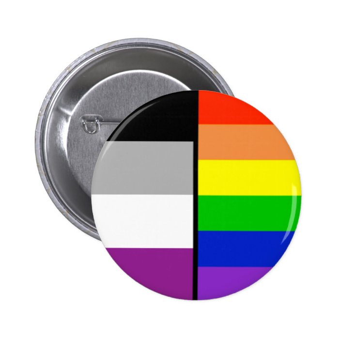 Asexual and Rainbow Flags Badge Button