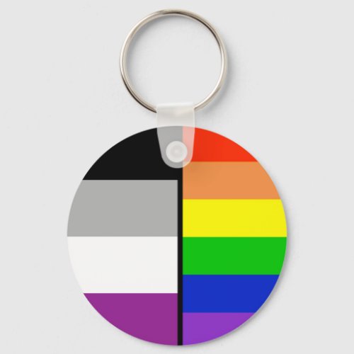 Asexual and Rainbow Flags Key Chain