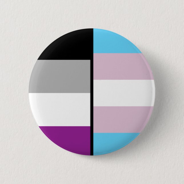 Asexual and Trans Flag badge Button (Front)