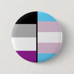 Asexual and Trans Flag badge Button