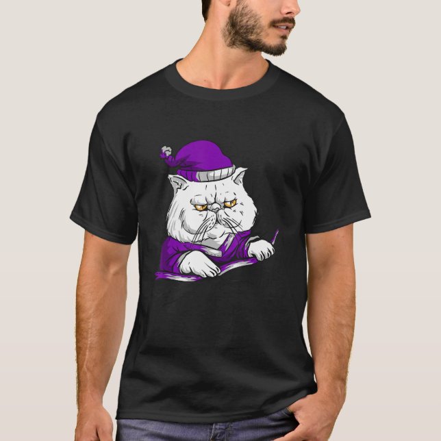 Asexual Angry Cat Sleepy Beanie Asexual Flag Asexu T-Shirt (Front)