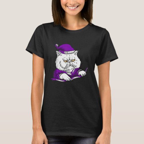 Asexual Angry Cat Sleepy Beanie Asexual Flag Asexu T_Shirt