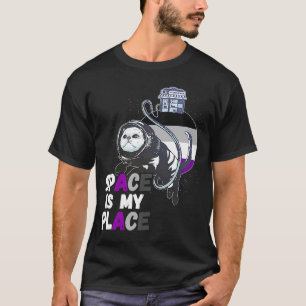 Asexual Astronaut Cat Retro Space Is My Place Ace T-Shirt