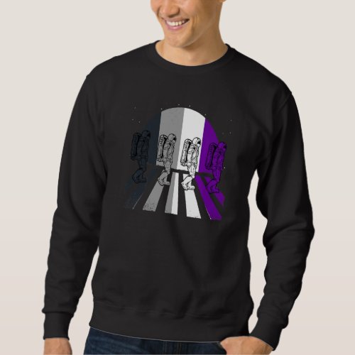 Asexual Astronaut Lgbt Q Retro Space Man Ace Pride Sweatshirt