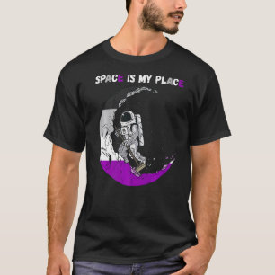 Asexual Astronaut Moon Cleaning Asexuality Space I T-Shirt