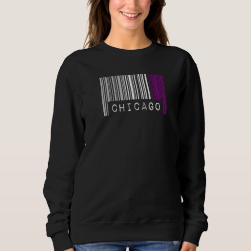 Asexual Barcode Pride Chicago Illinois Cute Ace Ae Sweatshirt