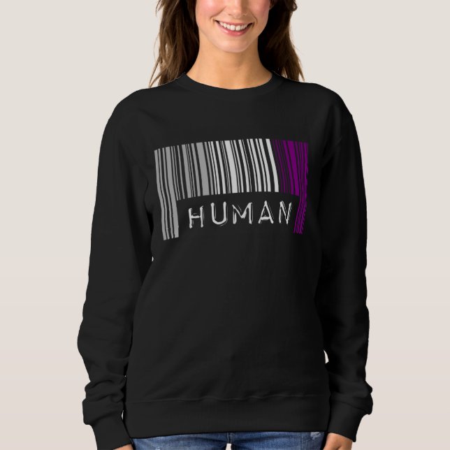 Asexual Barcode Pride Human Cute Ace Aesthetic LGB Sweatshirt (Front)