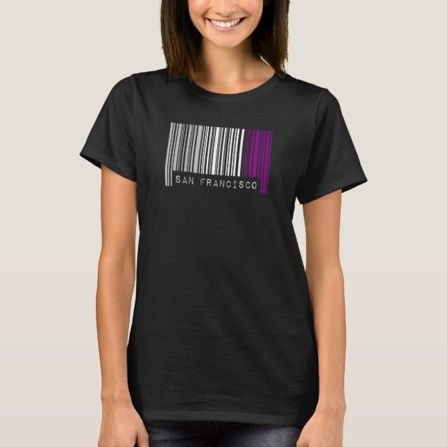 Asexual Barcode Pride San Francisco California Cut T-Shirt (Front)