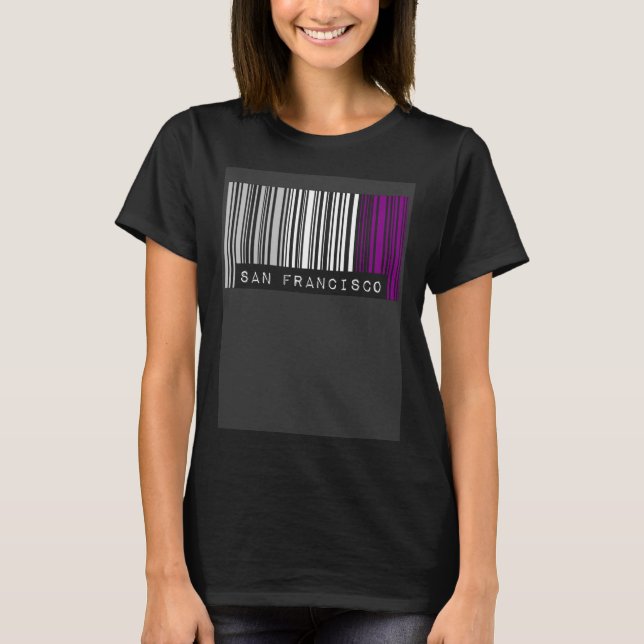 Asexual Barcode Pride San Francisco California Cut T-Shirt (Front)