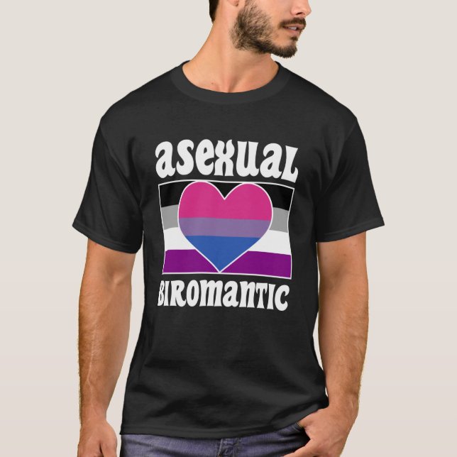 Asexual Biromantic Pride Flag Cute  Ace Aesthetic T-Shirt (Front)
