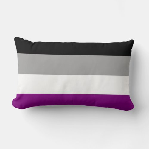Asexual Black Grey and Purple Striped Lumbar Pillow