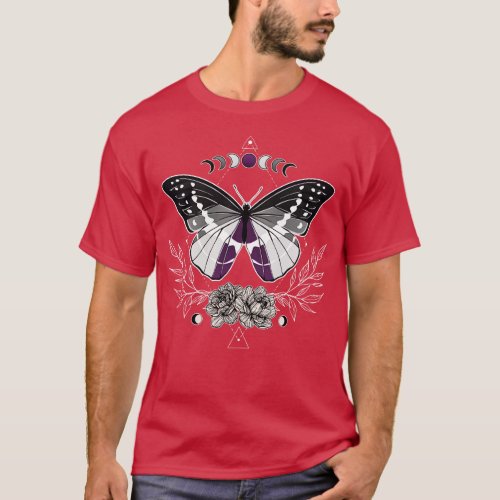 Asexual Butterfly LGBT Pride Flag T_Shirt
