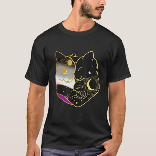 Asexual Cat Heart Ace Pride Flag Lgbt Demisexual G T_Shirt