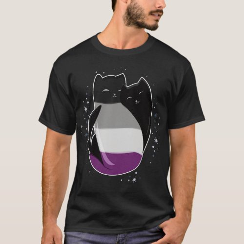 Asexual Cat LGBT Pride Flag T_Shirt