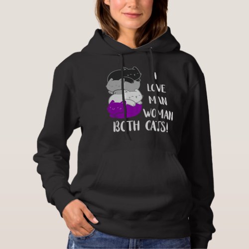 Asexual Cats I Love Man Woman Ace Kitty Asexuality Hoodie