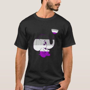 Asexual Cute Elephant Heart Asexual Flag Lgbqa Ase T-Shirt