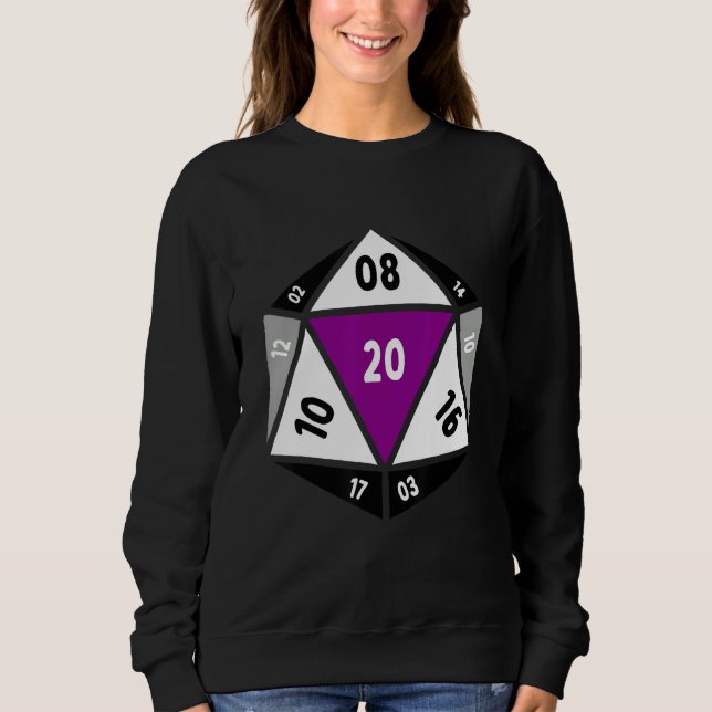 Asexual D20 Dice Ace Pride LGBTQ Gender Equality G Sweatshirt (Front)