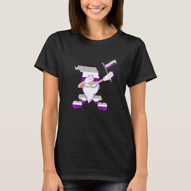 Asexual Dancing Gnome Asexual Flag Beanie Asexual  T-Shirt (Front)