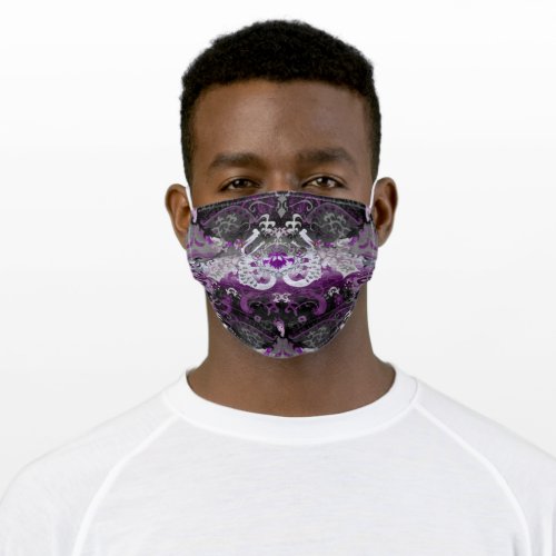 Asexual Dragon Damask _ Ace Pride Flag Colors Adult Cloth Face Mask