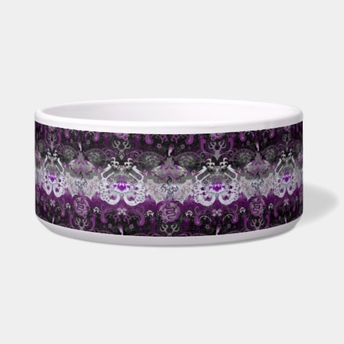 Asexual Dragon Damask _ Ace Pride Flag Colors Bowl