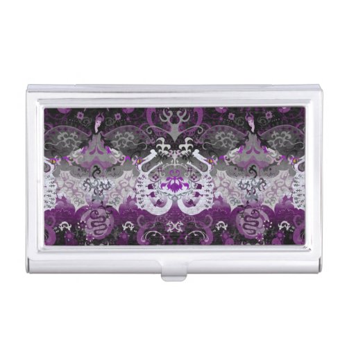 Asexual Dragon Damask _ Ace Pride Flag Colors Business Card Case