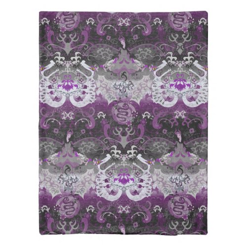 Asexual Dragon Damask _ Ace Pride Flag Colors Duvet Cover