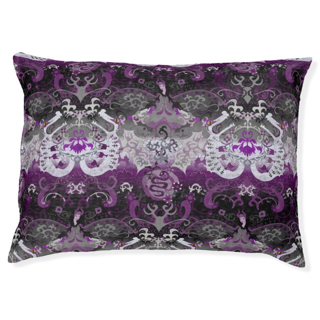 Asexual Dragon Damask - Ace Pride Flag Colors Pet Bed (Front)