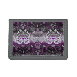 Asexual Dragon Damask - Ace Pride Flag Colors Trifold Wallet