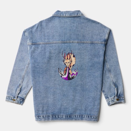 Asexual Dragon Fireball Ace Lgbqa Asexual Pride As Denim Jacket