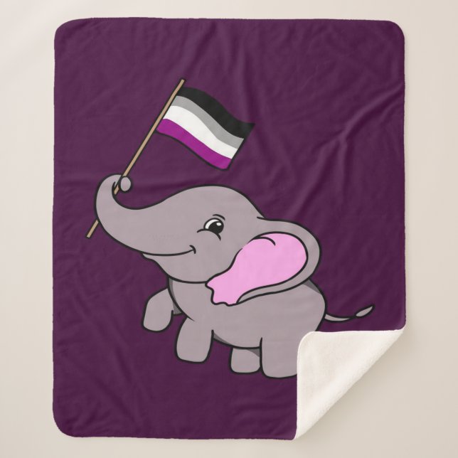 Asexual Elephant Design Sherpa Blanket (Front)