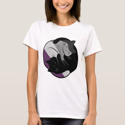 Asexual Eternal Yin Yang Cat T_Shirt