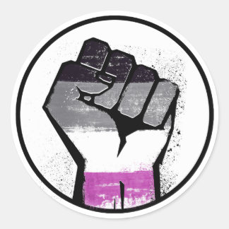 ASEXUAL FIST CLASSIC ROUND STICKER