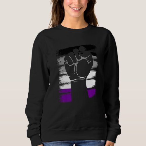 Asexual Fist Lgbt Q Cool Ace Pride Flag Color Ally Sweatshirt