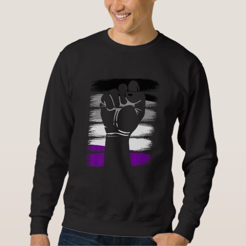 Asexual Fist Lgbt Q Cool Ace Pride Flag Color Ally Sweatshirt