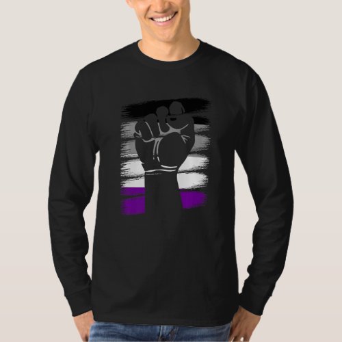 Asexual Fist Lgbt Q Cool Ace Pride Flag Color Ally T_Shirt