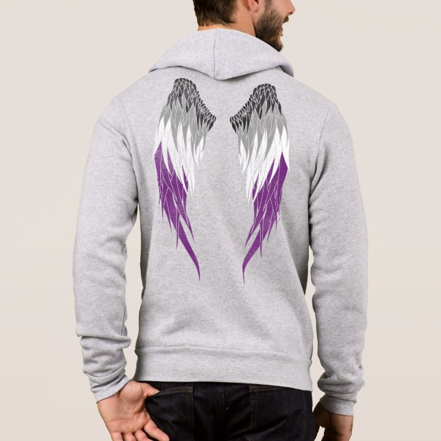 Asexual Flag - Angel Wings  Hoodie (Back)