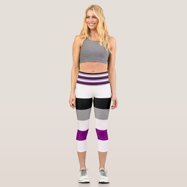 Asexual Flag Capri Leggings (Front)