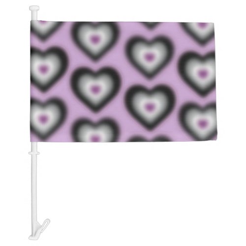 Asexual flag colors on a blurred heart