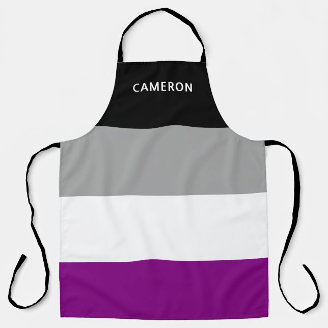 Asexual Flag Monogrammed Apron (Front)