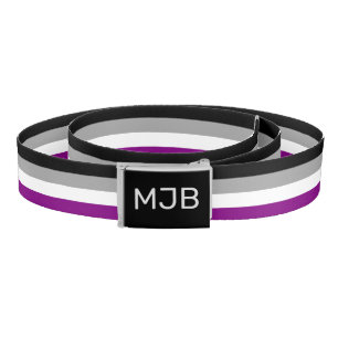 Asexual Flag Monogrammed Initials Belt