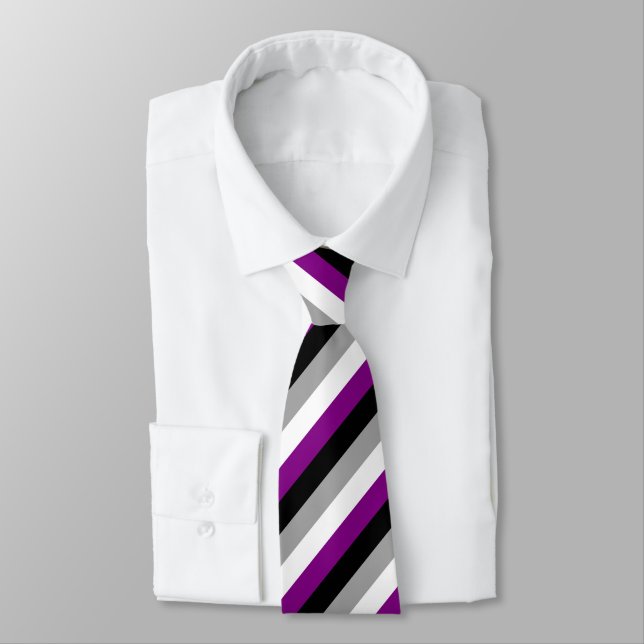 Asexual Flag Neck Tie (Tied)