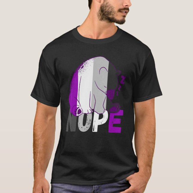 Asexual Flag Nope Speeping Bear Ace Asexual Lgbqa  T-Shirt (Front)