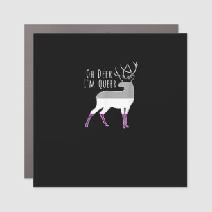 Asexual Flag Oh Deer Queer Pride Funny LGBT Design Car Magnet