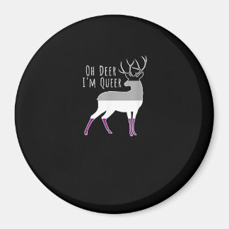 Asexual Flag Oh Deer Queer Pride Funny LGBT Design Magnet